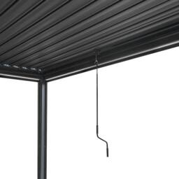 Monstershop Anthracite Aluminium Pergola With White Blinds & LED Lights - 3m x 4m in Grey - thumbnail 8