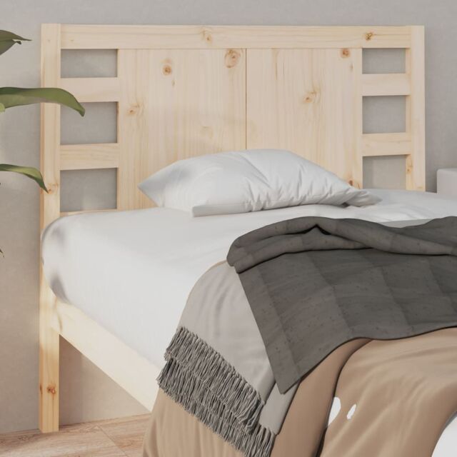 Berkfield Home Headboard 96x4x100 cm Solid Wood Pine in Brown - Size: 96 x 4 x 100 cm - image 1