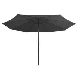 Berkfield Home Outdoor Parasol with Metal Pole 400 cm Anthracite in Black - thumbnail 3