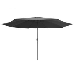 Berkfield Home Outdoor Parasol with Metal Pole 400 cm Anthracite in Black - thumbnail 2