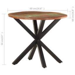 Berkfield Home Side Table 68x68x56 cm Solid Reclaimed Wood in Brown - Size: 68 x 68 x 56 cm - thumbnail 6