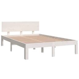 Berkfield Home Bed Frame White Solid Wood 120x190 cm Small Double - thumbnail 3