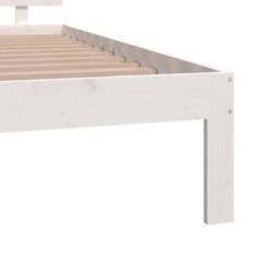 Berkfield Home Bed Frame White Solid Wood 120x190 cm Small Double - thumbnail 6