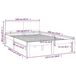 Berkfield Home Bed Frame White Solid Wood 120x190 cm Small Double - thumbnail 8