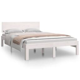 Berkfield Home Bed Frame White Solid Wood 120x190 cm Small Double - thumbnail 1