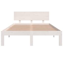 Berkfield Home Bed Frame White Solid Wood 120x190 cm Small Double - thumbnail 4