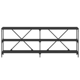Berkfield Home Console Table Black 200x30x75 cm Engineered Wood & Iron - Size: 200 x 30 x 75 cm - thumbnail 4