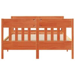 Berkfield Home Decorative Bed Frame without Mattress Wax Brown 120x200 cm Solid - Size: Small Double - thumbnail 4