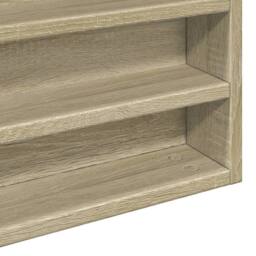 Berkfield Home Vitrine Cabinet Sonoma Oak 100x8.5x75 cm Engineered Wood in Light Tan - thumbnail 7