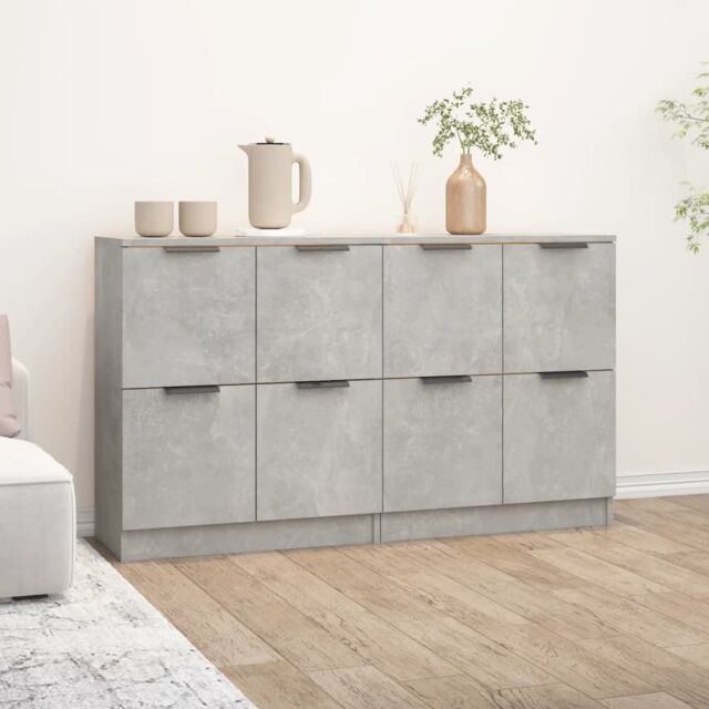 Berkfield Home Sideboards 2 pcs Concrete Grey 60x30x70 cm Engineered Wood - Size: 60 x 30 x 70 cm - image 1