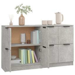 Berkfield Home Sideboards 2 pcs Concrete Grey 60x30x70 cm Engineered Wood - Size: 60 x 30 x 70 cm - thumbnail 6