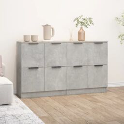 Berkfield Home Sideboards 2 pcs Concrete Grey 60x30x70 cm Engineered Wood - Size: 60 x 30 x 70 cm - thumbnail 1