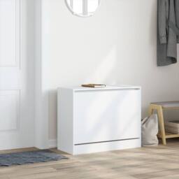 Berkfield Home Shoe Cabinet White 80x34x63 cm Engineered Wood - Size: 80 x 34 x 63 cm - thumbnail 1