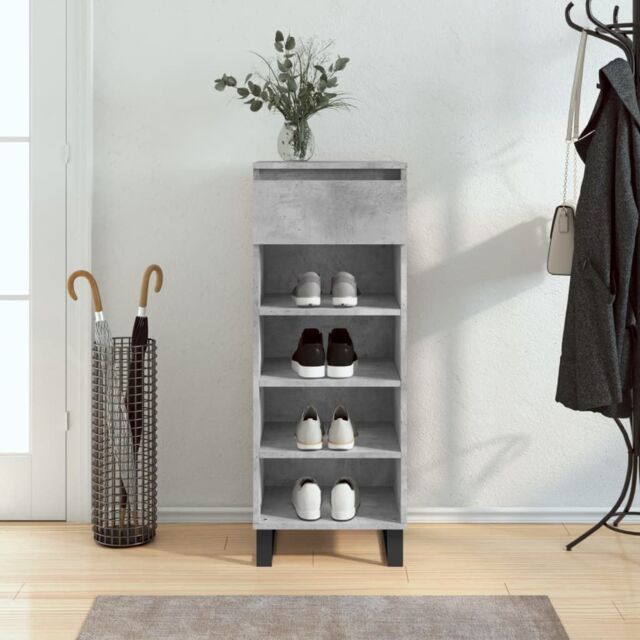 Berkfield Home Shoe Cabinet Concrete Grey 40x36x105 cm Engineered Wood - Size: 40 x 36 x 105 cm - image 1