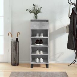 Berkfield Home Shoe Cabinet Concrete Grey 40x36x105 cm Engineered Wood - Size: 40 x 36 x 105 cm
