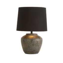 Lighting Collection Black Ceramic Lamp - thumbnail 2