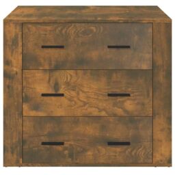 Berkfield Home Sideboard Smoked Oak 80x33x70 cm Engineered Wood in Brown - Size: 80 x 33 x 70 cm - thumbnail 3