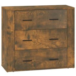 Berkfield Home Sideboard Smoked Oak 80x33x70 cm Engineered Wood in Brown - Size: 80 x 33 x 70 cm - thumbnail 2