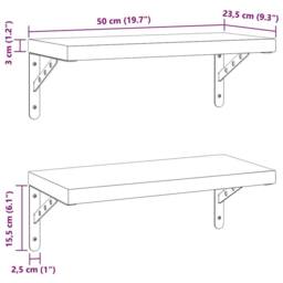 Berkfield Home Wall Shelves 2 pcs 50x23.5 cm Black Stainless Steel - thumbnail 9