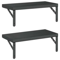 Berkfield Home Wall Shelves 2 pcs 50x23.5 cm Black Stainless Steel - thumbnail 7