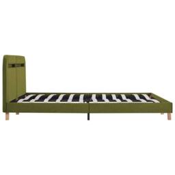 Berkfield Home Bed Frame with LED Green Fabric 150x200 cm King Size - thumbnail 6