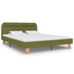 Berkfield Home Bed Frame with LED Green Fabric 150x200 cm King Size - thumbnail 3