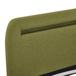 Berkfield Home Bed Frame with LED Green Fabric 150x200 cm King Size - thumbnail 7