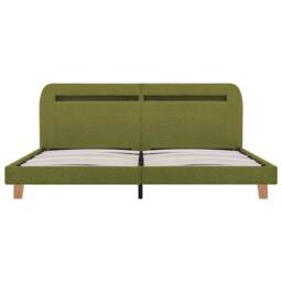 Berkfield Home Bed Frame with LED Green Fabric 150x200 cm King Size - thumbnail 5