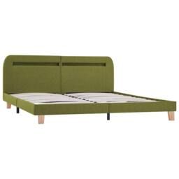 Berkfield Home Bed Frame with LED Green Fabric 150x200 cm King Size - thumbnail 4