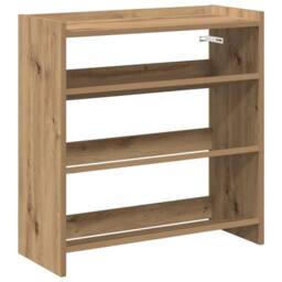 Berkfield Home Shoe Rack Artisan Oak 60x25x62 cm Engineered Wood in Brown - Size: 60 x 25 x 62 cm - thumbnail 1