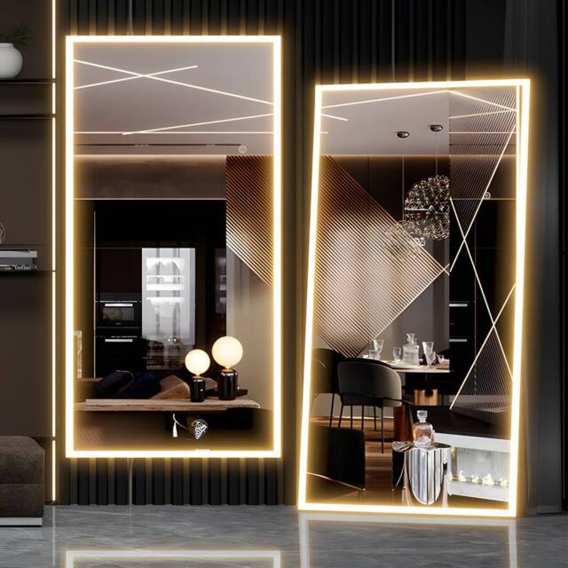 CASSILANDO White 180cm LED Full Length Mirror with Dimmable Color & Brightness in Warm White - Size: 180 cm x 80 cm - image 1