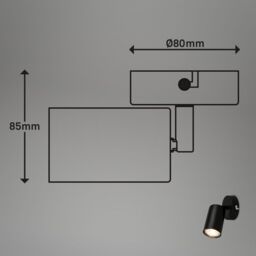 BRILONER Black Metal LED Spotlight Wall Light - thumbnail 5
