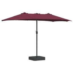 Berkfield Home Garden Parasol Folding Bordeaux red 385 x 209 x 244 cm Fabric in Burgundy
