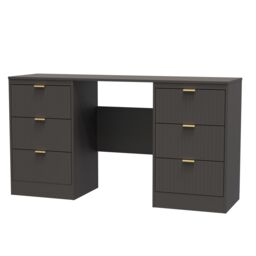 Ready Assembled 2 U Denver 6 Drawer Kneehole Desk (Ready Assembled) in Dark Grey - thumbnail 3