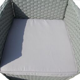 FURNITURE ONE Men's 3 PCS Rattan Garden Bistro Set Patio Table & Chairs Set with Cushions in Grey - thumbnail 3