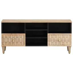 Berkfield Home TV Cabinet 100x33x46 cm Solid Wood Mango in Light Brown - Size: 100 x 33 x 46 cm