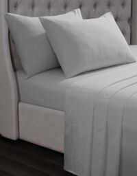 Smart Living Luxury 100% Egyptian Cotton Fitted Sheet in Silver - Size: Standard Pillow Case