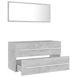 Berkfield Home Durable 2 Piece Bathroom Furniture Set Concrete Grey Engineered Wood - thumbnail 1