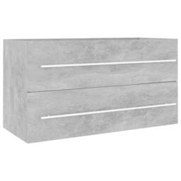 Berkfield Home Durable 2 Piece Bathroom Furniture Set Concrete Grey Engineered Wood - thumbnail 7