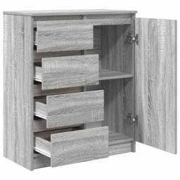 Berkfield Home Sideboard with Drawers Grey Sonoma 71x35x84 cm Engineered Wood - Size: 71 x 35 x 84 cm - thumbnail 5