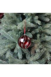 KDMD Red Glass Amaroso Bauble 9cm 2 Pack - thumbnail 1
