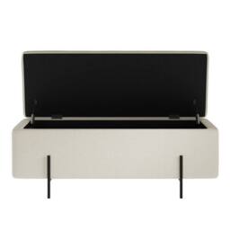 Lemon Pavilion Furniture Lola Storage Ottoman - L45 x W116 x H45 cm - Ivory/Black Matte in White - Size: 1 Pack - thumbnail 4