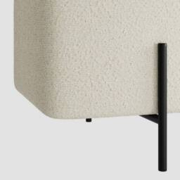 Lemon Pavilion Furniture Lola Storage Ottoman - L45 x W116 x H45 cm - Ivory/Black Matte in White - Size: 1 Pack - thumbnail 5