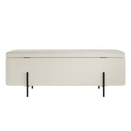 Lemon Pavilion Furniture Lola Storage Ottoman - L45 x W116 x H45 cm - Ivory/Black Matte in White - Size: 1 Pack - thumbnail 3
