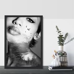 ARTZE Abstract & Forest Fashion Black & White Photo Framed Print SIZE: A3 with Black Frame - Size: A4 - thumbnail 2