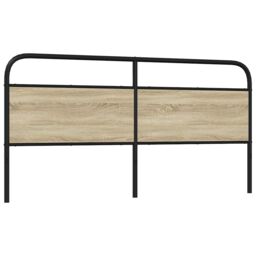 Berkfield Home Headboard Sonoma Oak 180 cm Steel & Engineered Wood in Brown - thumbnail 5