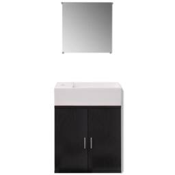 Berkfield Home Three Piece Bathroom Furniture & Basin Set Black - thumbnail 3