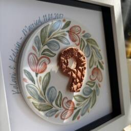 Afewhometruths Personalised Terracotta 9th Anniversary Gift In White Frame - thumbnail 3