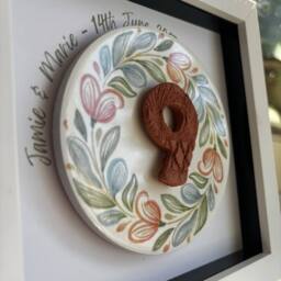 Afewhometruths Personalised Terracotta 9th Anniversary Gift In White Frame - thumbnail 4