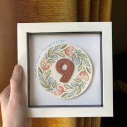 Afewhometruths Personalised Terracotta 9th Anniversary Gift In White Frame - thumbnail 2
